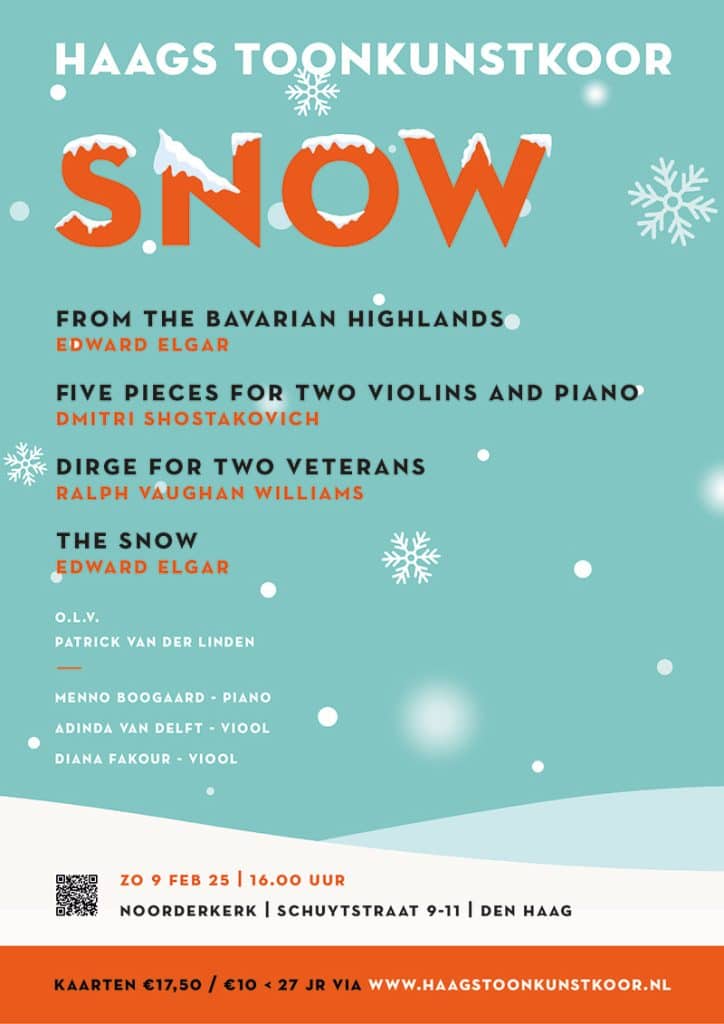 A5 flyer - Snow lr concertposter van Die Schöpfung van het Haags Toonkunstkoor
