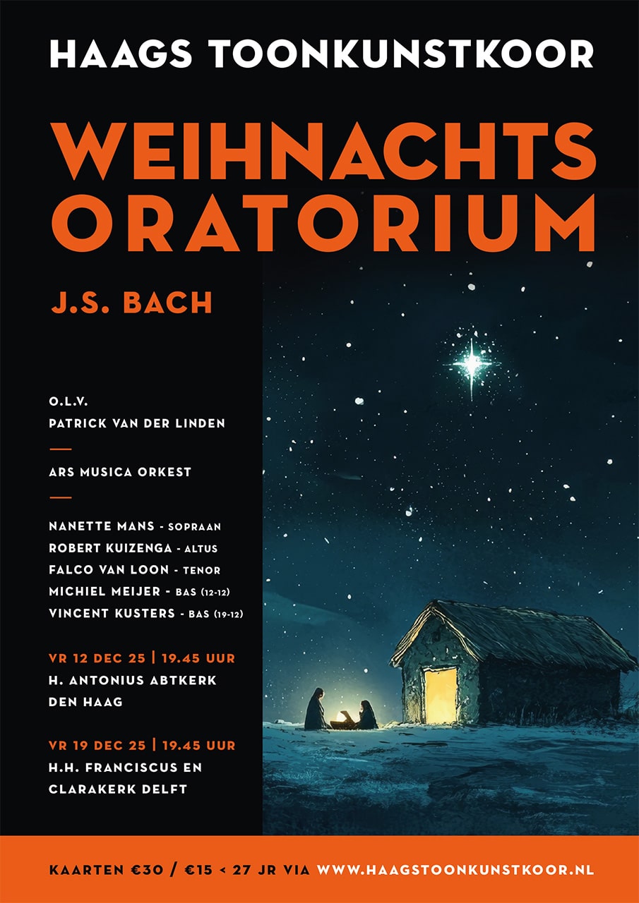concertposter van Messiah van Händel van het Haags Toonkunstkoor